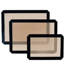 Innovkitchen Baking Mats Silicone for Baking Sheets, 3 Pack Reusable Silicone Baking Mats Cookie Sheet Liners, Nonstick Cooking Silicone Baking Mat, Bread, Macaron Silicone Baking Mats(Black)