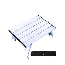 iClimb Ultralight Compact Mini Beach Picnic Folding Alu. Table with Carry Bag, Two Size (Silver - S)