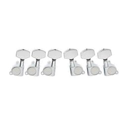 Musiclily 3R3L Sealed Acoustic Electric Guitar String Tuning Keys Pegs Tuners Machine Head Set Guitar Parts,Big Button Chrome