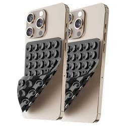 KSLIBSYS 2PCS Sticky Phone Grip, Shower Mirror Phone Case Mount, Suction Cup Phone Mount, Hands-Free Mobile Stand for Selfies and Tiktok Videos