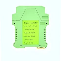 Lelukee Analog Signal Isolator Transmitter Splitter DC Galvanic Separation Analog Signal Splitter Current Voltage Transmitter DIN Rail Mount(4-20ma 1 in 3 Out)