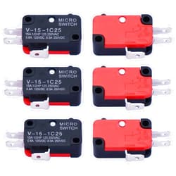 Twidec/6Pcs Snap Action Button Micro Limit Switch 125V/250V 16A SPDT for Microwave Oven Door Arcade V-15-1C25