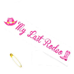 Generic Hot Pink My Last Rodeo Sash, White Funny Bride to be Sash for Let’s Go Girls Western Cowgirl Bridal Shower Bachelorette Party Decorations Accessory Favors, Nashville Bride Sash(White+Hot Pink)
