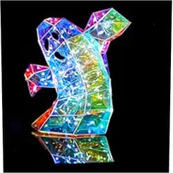 Alpeaken Prismatic Iridescent Spooky Ghost,LED Prismatic Halloween Decor