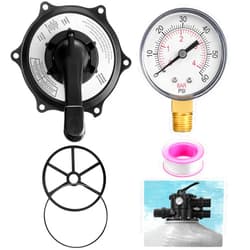 Duraaamo 5 Pcs Replacement Top Mount Multiport Valve Set Compatible with Hayward/SPX0710XBA17 Key Cover and Handle Assembly with Gasket and O-Ring, ECX270861/S210S/ S244S Pressure Gauge Compatible