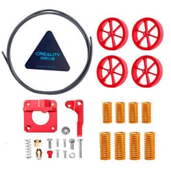 Skouphy Creality Upgrade 3D Printer Kit with Capricorn Premium XS Bowden Tubing 1M, 4 PCS Aluminum Hand Twist Leveling Nut, Aluminum Ender 3 Extruder and 4 PCS Hot Bed Die Springs for Ender 3/3 Pro