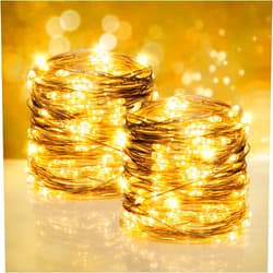 Twinkle Star 200 LED 66 FT Copper Fairy String Lights USB Powered,Dimmable Control Fairy String Lights for Christmas Tree Wedding Party Home Decoration,Warm White,2 Packs