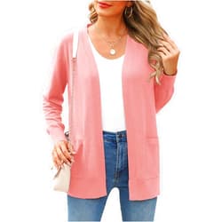 Veryoung Women's Knit Soft Cardigan Sweaters Dressy Casual Lightweight Long Sleeve Open Front Cardigans Jacket with Pockets