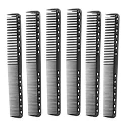 Salbsever 6Pcs Carbon Fiber Cutting Comb Haircutting Combs Professional Heat Resistant Comb, Barber Comb Hair Stylist All Purpose Combs Medium and Fine Tooth for Man and Woman Clipper Cuts, Home Salon