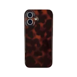 Reezaddin Aesthetic Tortoise Shell Phone Case for iPhone 16 6.1in,Retro Cool Girl Leopard Print Brown Amber Trendy Full Camera Protective Cover for iPhone 16 6.1