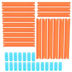 MRX Solutions Replacement Track Set Builder Pieces for Hot Wheels Toy Cars 36-Piece Straight Track Set, Connectors Included, 15 Feet of Track