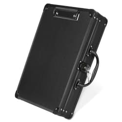 Sooez Key Lock Clipboard Storage Box, Heavy Duty Clipboard with Storage, Metal Locking Storage Clipboard with Handle, Lock Box Maximum Security - Holds Letter Size Paper, 12.6 x 9.6 inch, Black