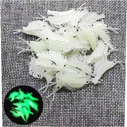 ROYHOO 100pcs Luminous Silicone Soft Shrimp Lure Baits Soft Lure Worms Glow Simulation Prawn Shrimps Fishing Tackle Lures baits