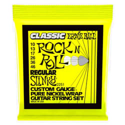 Ernie Ball Regular Slinky Classic Pure Nickel Electric Guitar Strings, 10-46 Gauge (P02251)