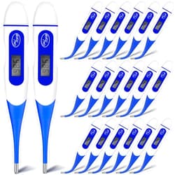 TrelaCo 20 Pcs Thermometer for Adults Digital Oral Thermometer for Fever Basal Body Fast Reading Flexible Tip for Underarm Rectal Mouth Temperature Measurement