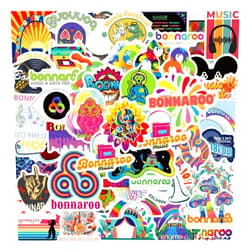 FUNSTERSIN 60pcs Cool Bonnaroo Stickers, Trendy Music and Arts Festival Waterproof Vinyl Stickers for Water Bottles Phone Laptop Skateboard Guitar Notebook Luggage Car