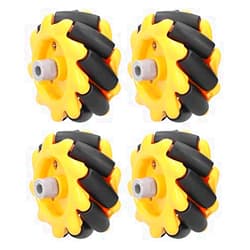 Eujgoov Mecanum Wheel, 48mm Omni-Directional Wheel Smart Robot Car Accessories DIY Toy Components (2 Pairs)