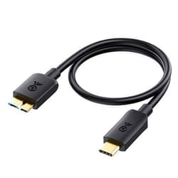 Cable Matters 10Gbps Short USB C to Micro USB 3.0 Cable - 1ft, USB-C Hard Drive Cable, Micro B to USBC Cord, Compatible with Seagate, LaCie, Toshiba, Samsung, WD External Hard Drive, Black