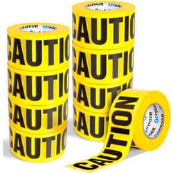 Oleitodh Yellow Caution Tape 9 Pack, 3inch x 1000 ft, Halloween Decoration Party Tape Bulk, Waterproof Construction Warning Safety Tape for Danger/Hazardous Area, Barricade Harzard Tape