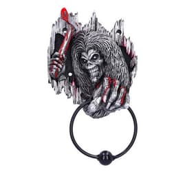 Nemesis Now Iron Maiden Killers Door Knocker 21.5cm, Resin, Silver, Officially Licensed Iron Maiden Merch, Eddie Door Knocker, Weighted Metal Ring, Cast in The Finest Resin, Expertly Hand-Painted