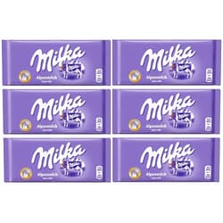 Milka Alpenmilch Alpine Milk Chocolate, 100g (Pack of 6)