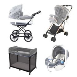 URZGU Baby Mosquito Net for Stroller, Perfect Bug Net for Strollers, Bassinets, Cradles, Playards, Pack N Plays and Portable Mini Crib, Baby Insect Netting Cover, White