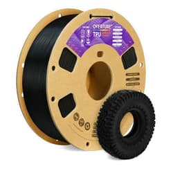 OVERTURE TPU Filament 1.75mm Flexible TPU Roll, 95A Soft 3D Printer Filament, 1kg Spool (2.2 lbs), Dimensional Accuracy +/- 0.02 mm (TPU Black)