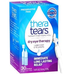 TheraTears Dry Eye Therapy Lubricating Eye Drops for Dry Eyes, Preservative Free eye drops, 30 Single-Use Vials