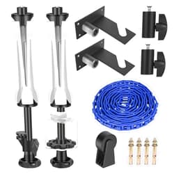 EMART Photography Backdrop Wall Mount Single Roller Support System with 2 x Single Hook, 2 x Expand Bar, 1 x Chain, Manual Photo Background Holder, Ceiling Mounted for Studio Live Streaming