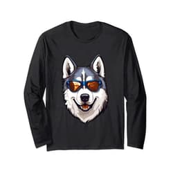 Siberian Husky Shirts Cool Siberian Husky T Shirt Gift for Men Women Boys & Girls Long Sleeve T-Shirt