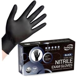 SwiftGrip Disposable Nitrile Exam Gloves, Black Nitrile Gloves Disposable Latex Free for Medical, Cooking & Esthetician