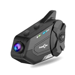 3T6B Bluetooth Motorcycle Headset with 2K Camera, IP65 Waterproof Bluetooth Intercom/1000M/6 Riders Group Intercom with Music Sharing/Bluetooth 5.0/Microphone 2 in 1