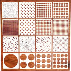 Prasacco 16 Pcs Circle Stencils for Drawing, Round Geometric Stencils Polka Dot Stencils Mixed Media Circle Painting Stencil for Drafting Wood Furniture Pillow Wall Scrapbook Card DIY Crafts