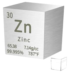 BFLCTGCF Zinc Cube Metal Density Cubes Pure Metal High Density Element Cube for Element Collections Lab Experiment Material Hobbies DIY Teacher Science Creative Gift (Zn 1inch)