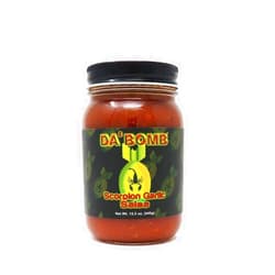 Da'Bomb - Scorpion Garlic Pepper Salsa - 15.5 oz Bottles - Made in USA with Habanero & Jolokia Peppers- Non-GMO, Gluten Free, Sugar Free, Keto - Pack of 1