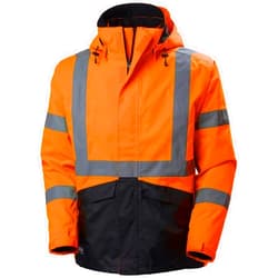 Helly-Hansen Alta Waterproof High Visibility Shell Jackets for Men with Detachable Hood and Napoleon Pocket; Class 3