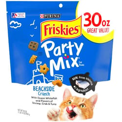 Purina Friskies Made in USA Facilities Cat Treats, Party Mix Beachside Crunch - 30 oz. Pouch