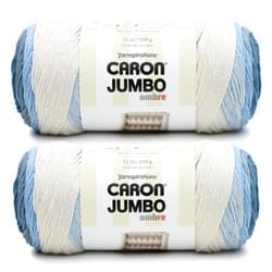 Caron CAR Jumbo Ombre Faded Jeans Yarn - 2 Pack of 340g/12 oz - 100% Acrylic - #4 Worsted (Medium) - 595 Yards - Knitting/Crochet