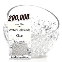 NOTCHIS 200,000 Clear Water Gel Beads for Vases, Tansparent Water Gel Beads for Vase Filler Beads, Candles, Wedding Centerpiece Floral Decorations