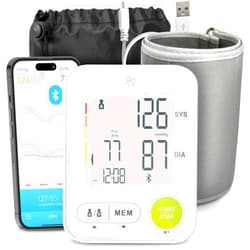Greater Goods Bluetooth Blood Pressure Monitor for Home Use, Upper Arm BP Machine with Wide Range Cuff, Accurate Digital Readings, Balance Health App, Compatible with iOS and Android Devices