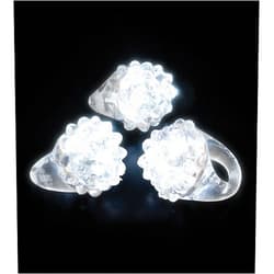 Flashing Panda Pack of 24 Light-Up Flashing Novelty Rings Club Rave Birthday Party Favors Jelly LED Glow-In-The-Dark Neon Bag Stuffers Colorful Rubber Rings, White Berry