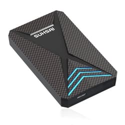 SUHSAI 500GB Portable Gaming External Hard Drive, USB 3.0, 2.5 inch HDD with RGB Light Plug & Play Backup drive Compatible with Windows, Mac, Xbox Series X, PS4, PS5 - Black