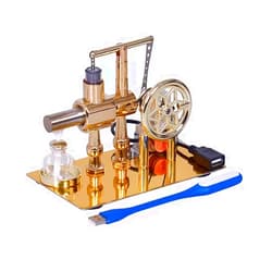 Weendiypty Hot Air Stirling Engine Motor Education Model Toy Electricity Power Generator LED Lights Kit Class Teaching Stirling Engine Kit for Adults Desktop Educational Physics Experiment Kit Toy Gift