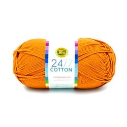 Lion Brand Yarn Lion Brand 24/7 Cotton Yarn, Lightweight Yarn for Knitting, Crocheting, and Crafts, Amber, 1 Pack