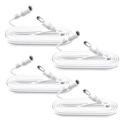 ANLINK 4 Pack 10ft/3M Power Extension Cable,4PCS DC 12V 5.5mm*2.1mm Power Adapter Extension Cord,Compatible with 12V DC Power Adapter or Wall Charger for CCTV Security Camera,LED Strip and More (White)