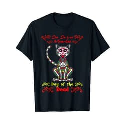 Bone Animal Lover Floral Día De Los Muertos Gift Dia De Los Muertos Animal Cat Lover Souls Day Of Dead T-Shirt