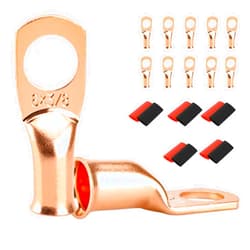 SDZONGES 10 PCS Battery Terminal Connectors, Battery Cable Ends Lugs, 6 Gauge Wire Connectors, 6 AWG 3/8
