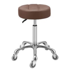 Kaleurrier Adjustable Rolling Stool for Salon: Heavy Duty Swivel Chair with Wheels for Hairdresser Esthetician Lash Tech - Spa Home Office Kitchen Dental Tattoo Shop Use - Seat Height 22”-30” - Brown