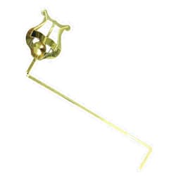 TUOREN 3/4 Vertical Keys Euphonium Marching Lyre Metal Plating Clamp-On Baritone Horn Euphonium Music Sheet Holder Clip for Marching Band Beginner Practicing Gold