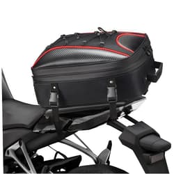 ZZM Motorcycle Tail Bag, 22L-34L Expandable Motorcycle Rear Seat Luggage Bags with Rain Cover, Dual Use Motorcycle Helmet Bags Backpack Storage for Motorbike Weekender Travel, Black
